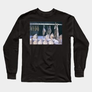 display of chickens and game birds - Gustave Caillebotte Long Sleeve T-Shirt